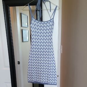 Abercrombie & Fitch Blue and White Geometric Dress